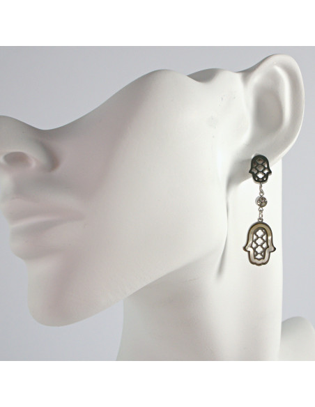 Kolczyki srebrne HAMSA stal chirurgiczna Lolita Akcesoria