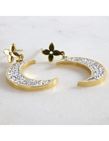 Kolczyki  złoty Księżyc  stal chirurgiczna Lolita Akcesoria