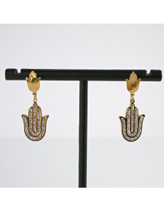 Kolczyki złote RĘKA FATIMY stal chirurgiczna Lolita...