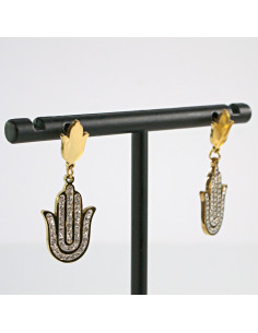 Kolczyki złote RĘKA FATIMY stal chirurgiczna Lolita... 2