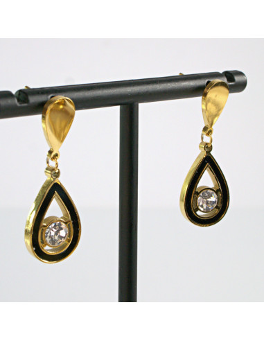 Kolczyki złote ŁEZKI  stal chirurgiczna Lolita...