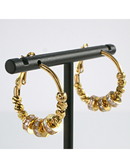 Kolczyki złote KOŁA Z CYRKONIAMI stal chirurgiczna Lolita Akcesoria