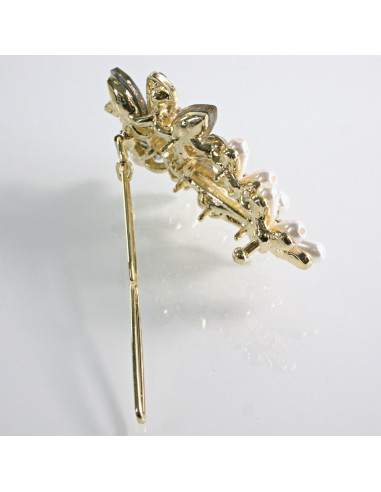 Spinka do włosów KWIAT Z KRYSZTAŁKAMI GRAFIT...