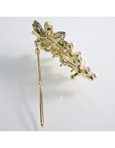 Spinka do włosów KWIAT Z KRYSZTAŁKAMI GRAFIT Lolita Akcesoria