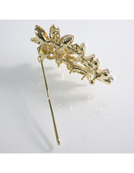 Spinka do włosów KWIAT Z KRYSZTAŁKAMI MIODOWY Lolita Akcesoria