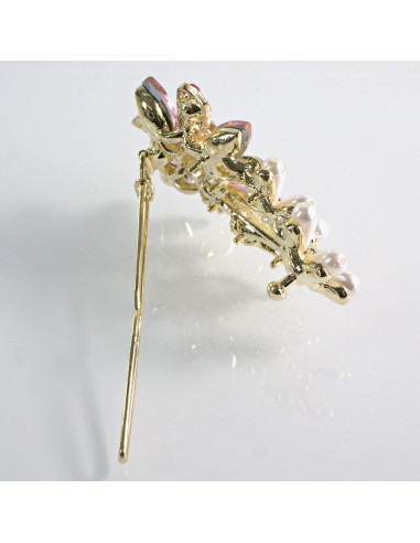 Spinka do włosów KWIAT Z KRYSZTAŁKAMI RÓŻOWY...