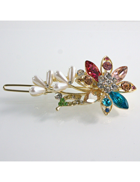 Spinka do włosów KWIAT Z KRYSZTAŁKAMI WIELOKOLOROWY Lolita Akcesoria