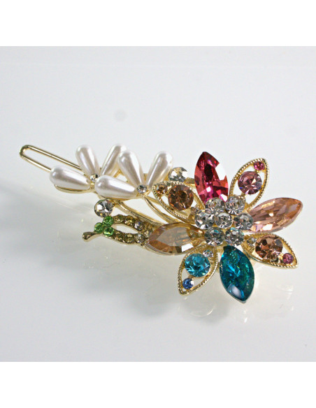 Spinka do włosów KWIAT Z KRYSZTAŁKAMI WIELOKOLOROWY Lolita Akcesoria