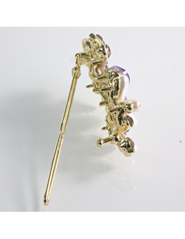 Spinka do włosów KWIATEK Z KRYSZTAŁKAMI FIOLET...