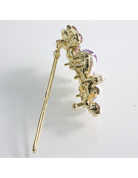 Spinka do włosów KWIATEK Z KRYSZTAŁKAMI FIOLET Lolita Akcesoria