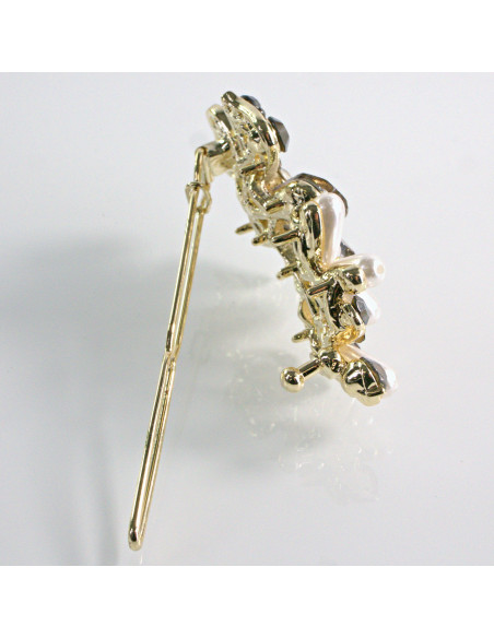 Spinka do włosów KWIATEK Z KRYSZTAŁKAMI GRAFIT Lolita Akcesoria