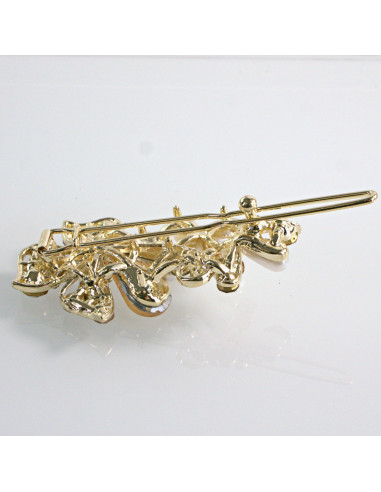 Spinka do włosów KWIATEK Z KRYSZTAŁKAMI BRĄZ...