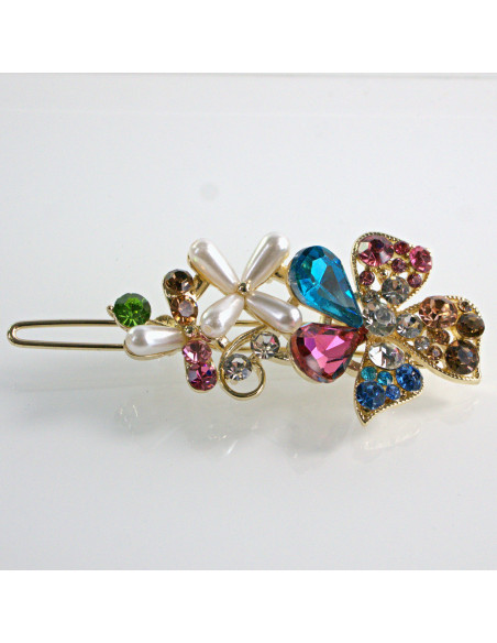 Spinka do włosów KWIATEK Z KRYSZTAŁKAMI WIELOKOLOROWY Lolita Akcesoria