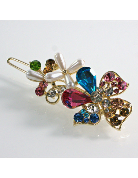 Spinka do włosów KWIATEK Z KRYSZTAŁKAMI WIELOKOLOROWY Lolita Akcesoria