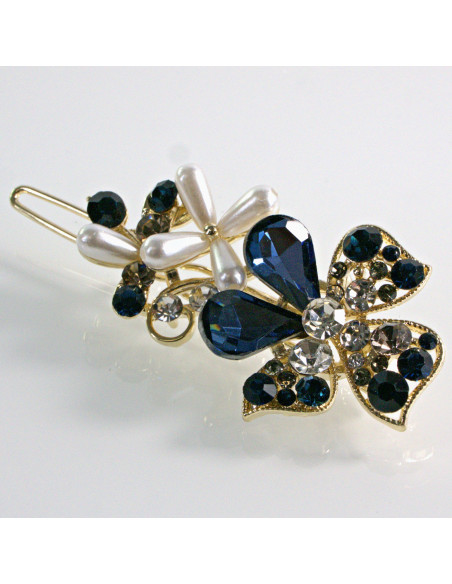 Spinka do włosów KWIATEK Z KRYSZTAŁKAMI GRANAT Lolita Akcesoria