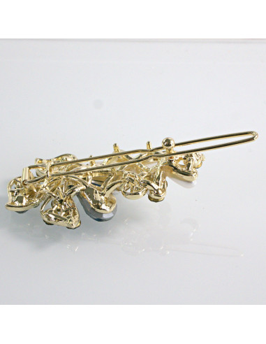 Spinka do włosów KWIATEK Z KRYSZTAŁKAMI GRANAT...