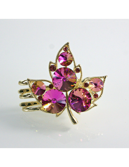 Spinka do włosów LISTEK Z KRYSZTAŁKAMI RÓŻ Lolita Akcesoria