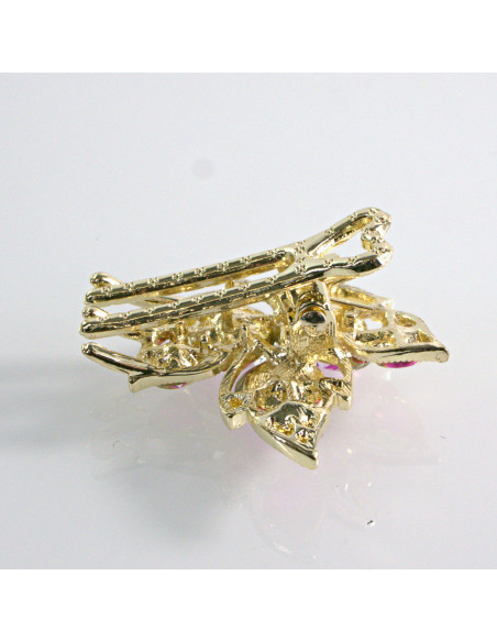 Spinka do włosów LISTEK Z KRYSZTAŁKAMI RÓŻ Lolita Akcesoria