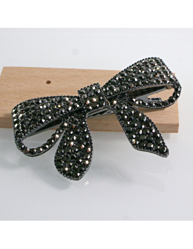 Spinka do włosów KOKARDKA Z KRYSZTAŁKAMI GRAFIT...