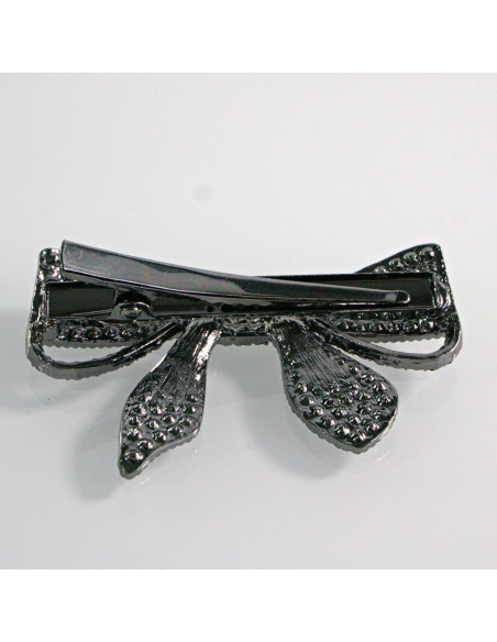 Spinka do włosów KOKARDKA Z KRYSZTAŁKAMI GRAFIT Lolita Akcesoria