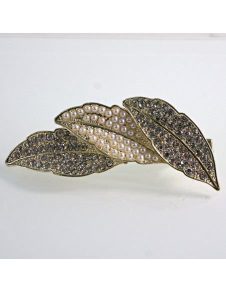 Spinka do włosów 3 LISTKI PEREŁKI I KRYSZTAŁKI Lolita Akcesoria