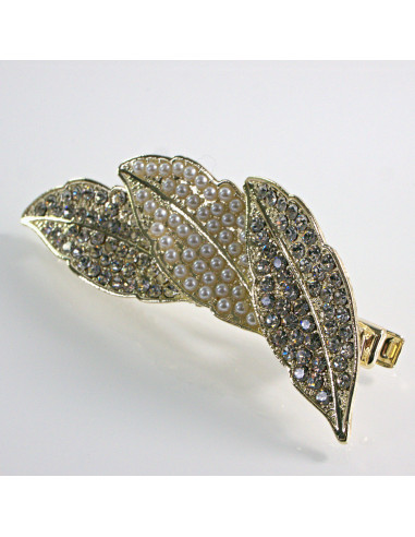 Spinka do włosów 3 LISTKI PEREŁKI I KRYSZTAŁKI...