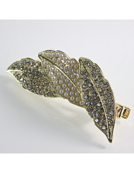 Spinka do włosów 3 LISTKI PEREŁKI I KRYSZTAŁKI Lolita Akcesoria