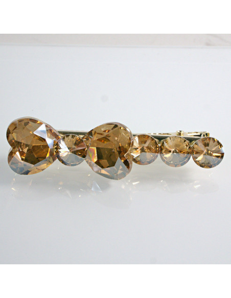 Spinka do włosów KOKARDKA Z KRYSZTAŁKAMI MIODOWY Lolita Akcesoria