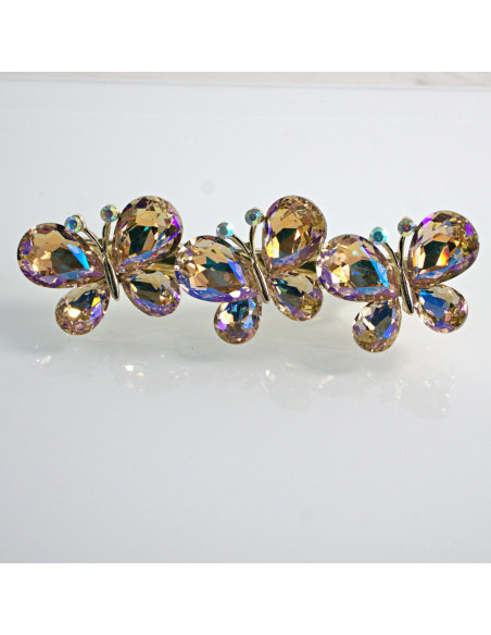 Spinka do włosów 3 MOTYLKI Z KRYSZTAŁKAMI CRYSTAL AB Lolita Akcesoria