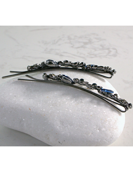 Wsuwka do włosów Dwa kwiatki z kryształkami 2 szt. GRANAT Lolita Akcesoria