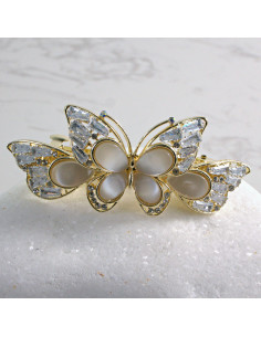 Klamra francuska ZŁOTY MOTYL Z KRYSZTAŁKAMI Lolita...