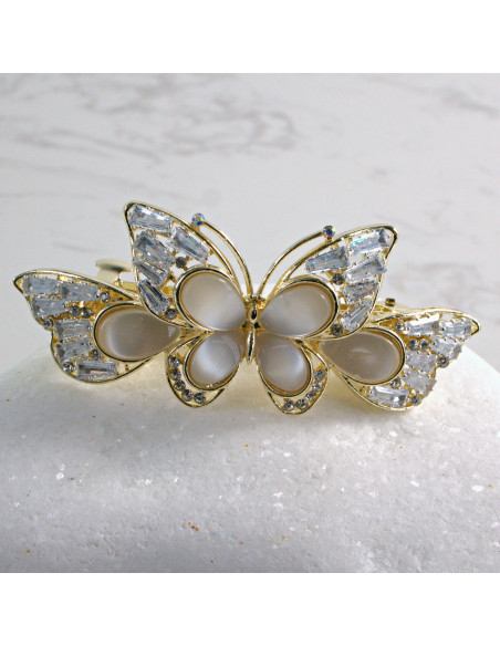 Klamra francuska ZŁOTY MOTYL Z KRYSZTAŁKAMI Lolita Accessories