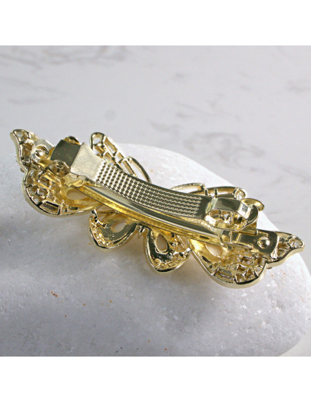 Klamra francuska ZŁOTY MOTYL Z KRYSZTAŁKAMI Lolita Accessories
