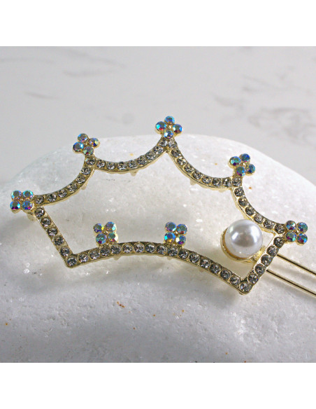Spinka do włosów ZŁOTA KORONA Z PERŁĄ Lolita Accessories