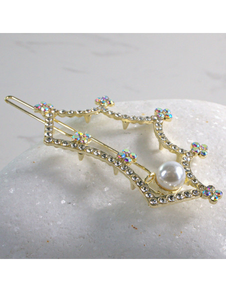 Spinka do włosów ZŁOTA KORONA Z PERŁĄ Lolita Accessories