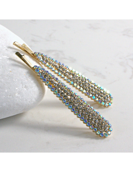 Wsuwka do włosów ZŁOTA Z KRYSZTAŁKAMI AB 2 szt. Lolita Accessories