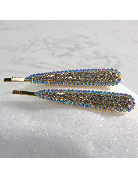 Wsuwka do włosów ZŁOTA Z KRYSZTAŁKAMI AB 2 szt. Lolita Accessories