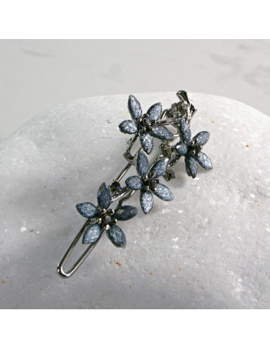 Spinka do włosów KWIATKI ODCIENIE SZAROŚCI...