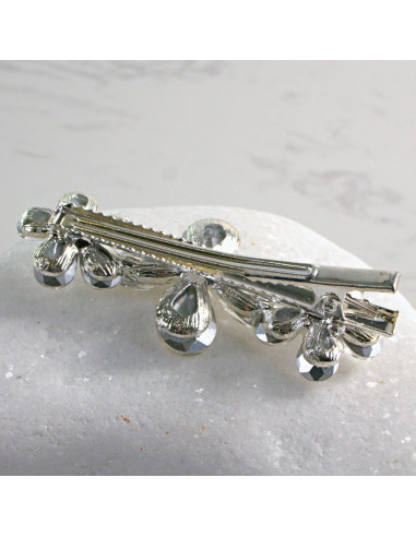 Spinka do włosów 3 KWIATKI SREBRNE KRYSZTAŁKI...