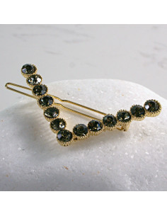 Spinka do włosów w kształcie "V" CZARNE KRYSZTAŁKI Lolita... 2