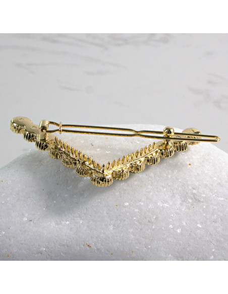 Spinka do włosów w kształcie "V" CZARNE KRYSZTAŁKI Lolita Accessories