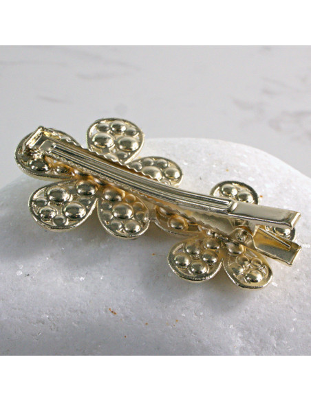 Spinka do włosów DWA ZŁOTE KWIATKI CRYSTAL AB Lolita Accessories