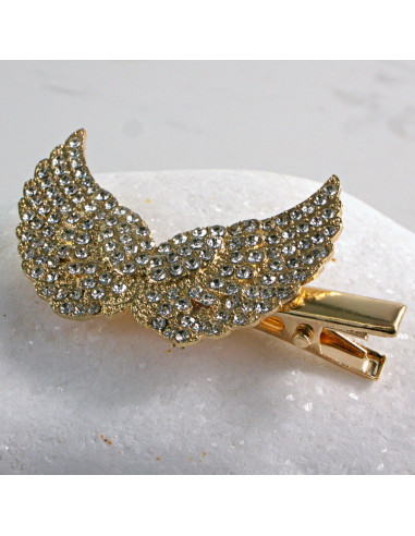 Spinka do włosów ZŁOTE SKRZYDŁA Z KRYSZTAŁKAMI...