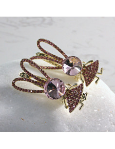 Spinka do włosów 2 SZT. RÓŻOWY KAMIEŃ I KRYSZTAŁKI Lolita... 2