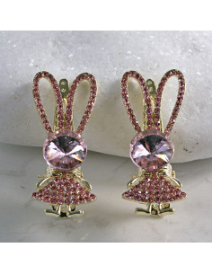 Spinka do włosów 2 SZT. RÓŻOWY KAMIEŃ I KRYSZTAŁKI Lolita...