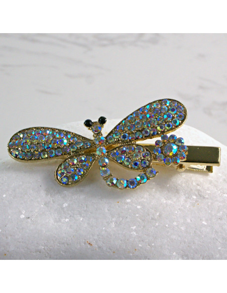 Spinka do włosów MOTYL SREBRNE KRYSZTAŁKI AB Lolita Accessories