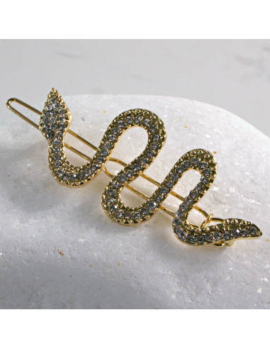 Spinka do włosów ZŁOTY WĄŻ Z KRYSZTAŁKAMI...