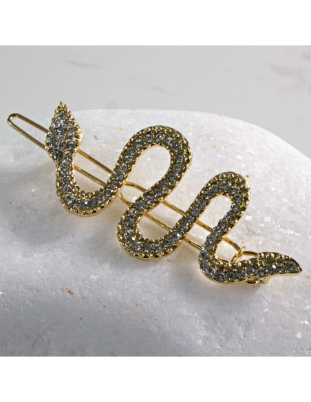 Spinka do włosów ZŁOTY WĄŻ Z KRYSZTAŁKAMI Lolita Accessories