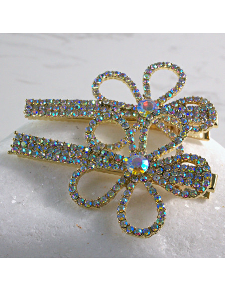 Spinka do włosów 2 SZT. KWIATKI Z KRYSZTAŁKAMI AB Lolita Accessories