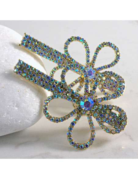 Spinka do włosów 2 SZT. KWIATKI Z KRYSZTAŁKAMI AB Lolita Accessories